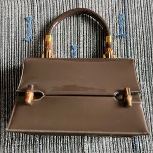 bag by DORIAN - Brown Patent Leather Small Handbag - 1960’s Vintage